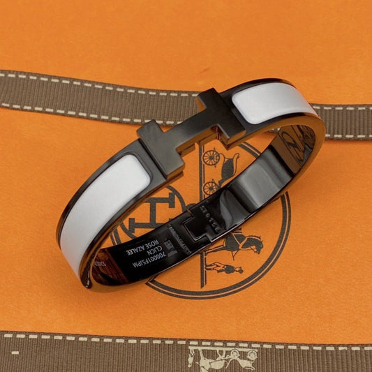 ¡®AuraJewelry¡¯H BRACELET 12MM BLACK WHITE CERAMIC