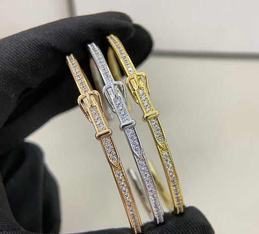 [AuraJewelry] DIAMOND-ENCRUSTED BRACELET THREE COLORS